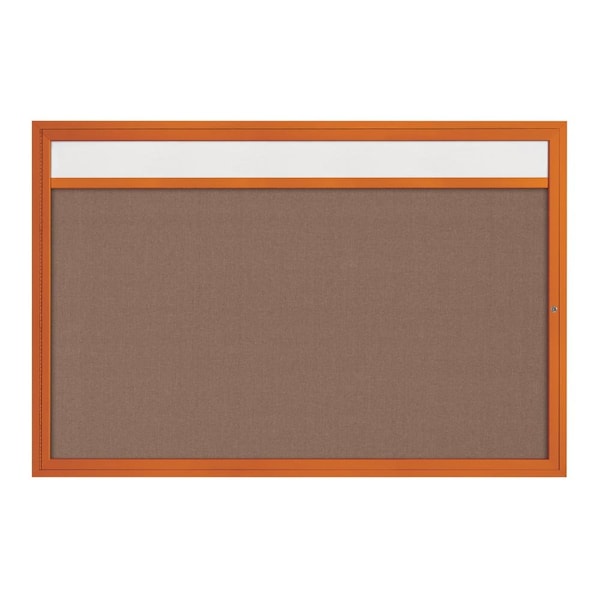 Slim Enclosed Corkboard, 36"x36", Satin Alum Frame/Rubber
